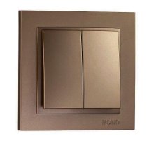 Выключатель двухклавишный Mono Electric Despina 10А 250В бронза 102-232325-102