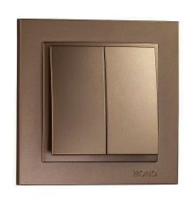 Выключатель двухклавишный Mono Electric Despina 10А 250В бронза 102-232325-102