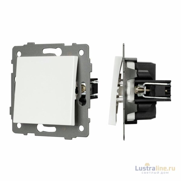 Механизм выключателя одноклавишный непроходной Arlight SWT-MK01-PL-WH-V (250V, 10A) 049867