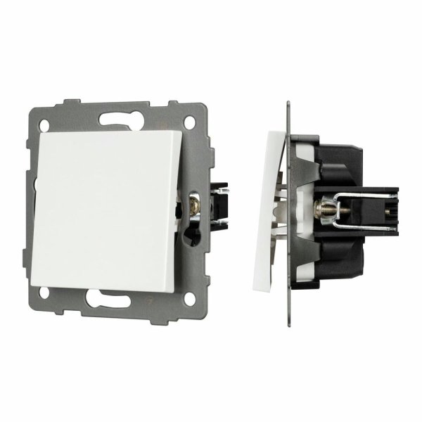Механизм выключателя одноклавишный непроходной Arlight SWT-MK01-PL-WH-V (250V, 10A) 049867