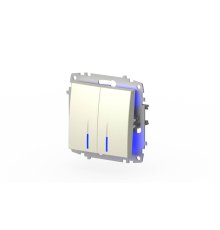 Выключатель двухклавишный с подсветкой ELBI Zena Vega 609-010300-203