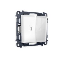 Комплект механизма 2-кл проходного выключателя с подсветкой Ambrella Volt Alfa MA104035