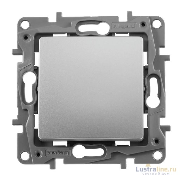 Переключатель одноклавишный Legrand Etika 10A 250V алюминий 672405