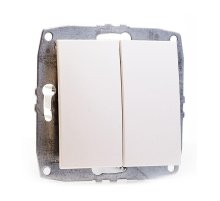 Выключатель двухклавишный Mono Electric Despina-Larissa 10А 250В жемчуг 500-002525-102