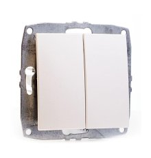 Выключатель двухклавишный Mono Electric Despina-Larissa 10А 250В жемчуг 500-002525-102