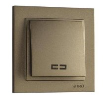 Выключатель одноклавишный с подсветкой Mono Electric Despina 10А 250В бронза 102-232325-101