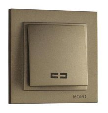 Выключатель одноклавишный с подсветкой Mono Electric Despina 10А 250В бронза 102-232325-101