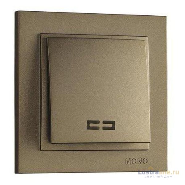 Выключатель одноклавишный с подсветкой Mono Electric Despina 10А 250В бронза 102-232325-101