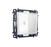 Комплект механизма 2-кл проходного выключателя с подсветкой Ambrella Volt Alfa MA104030