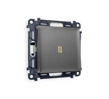 Комплект механизма 1-кл проходного выключателя с подсветкой Ambrella Volt Alfa MA652030