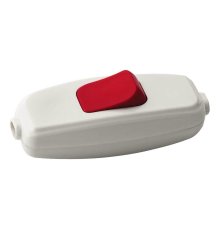 Переключатель-бра с красной кнопкой Mono Electric белый 170-010001-800