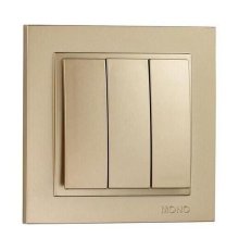 Выключатель трехклавишный Mono Electric Despina 10А 250В титан 102-222222-114