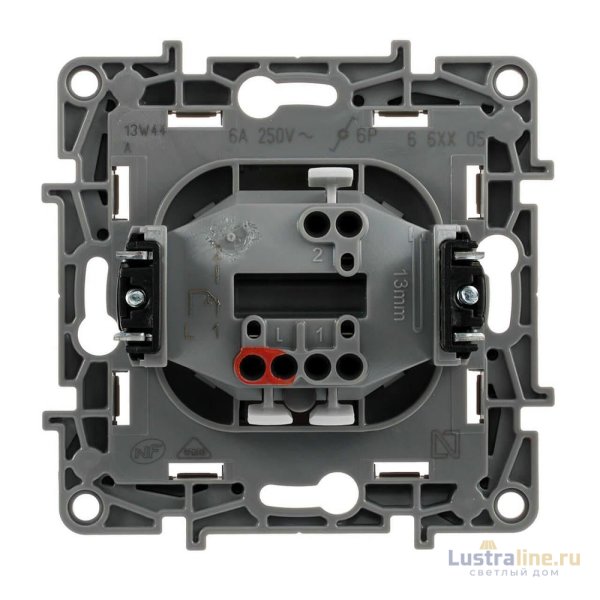 Выключатель кнопочный одноклавишный Legrand Etika 6A 250V антрацит 672614