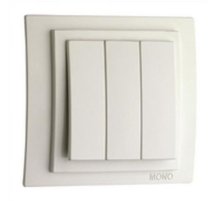 Выключатель трехклавишный Mono Electric Despina-Larissa 10А 250В слоновая кость 500-000122-114