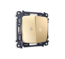 Комплект механизма 2-кл проходного выключателя с подсветкой Ambrella Volt Omega MO604035