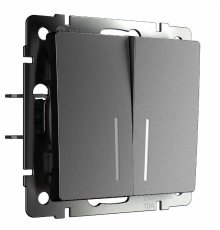 Выключатель двухклавишный проходной с подсветкой Werkel W1122164 4690389194382 a063102