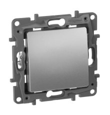 Переключатель одноклавишный Legrand Etika 10A 250V алюминий 672405