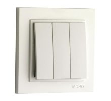 Выключатель трехклавишный проходной Mono Electric Despina 10А 250В жемчуг 102-252522-114
