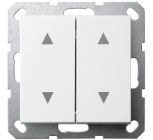 Выключатель двухклавишный Jasmart для жалюзи/штор в комплекте с накладкой белый глянцевый 10A 250V G3028W