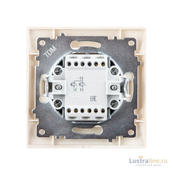 Выключатель двухклавишный с подсветкой Лама TDM Electric SQ1815-0305