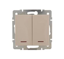 Выключатель двойной с подсветкой Lezard Rain 703-0388-112 Выключатель двойной с подсветкой Lezard Rain 703-0388-112
