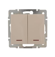 Выключатель двойной с подсветкой Lezard Rain 703-0388-112