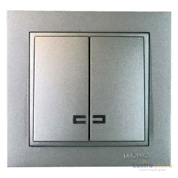 Выключатель двухклавишный с подсветкой Mono Electric Despina 10A 250В антрацит 102-242425-103