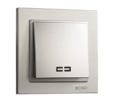 Выключатель одноклавишный с подсветкой Mono Electric Despina 10А 250В серебро 102-212125-101