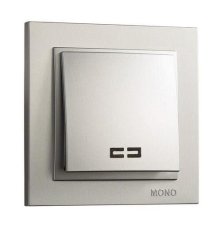 Выключатель одноклавишный с подсветкой Mono Electric Despina 10А 250В серебро 102-212125-101