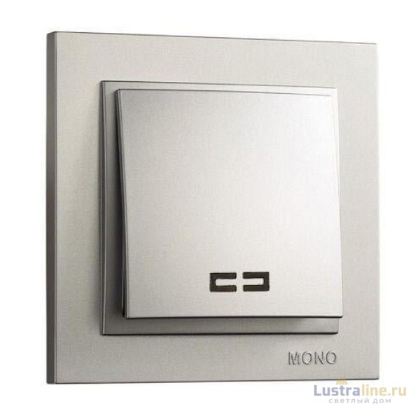 Выключатель одноклавишный с подсветкой Mono Electric Despina 10А 250В серебро 102-212125-101