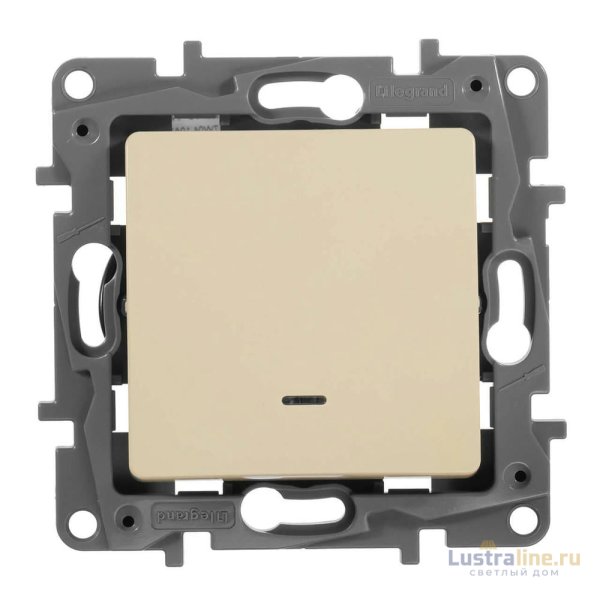 Переключатель одноклавишный Legrand Etika с подсветкой 10A 250V белый 672215