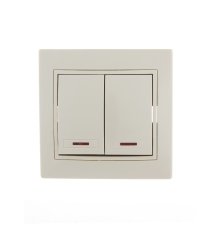 Выключатель двойной с подсветкой Lezard Mira 701-0303-112