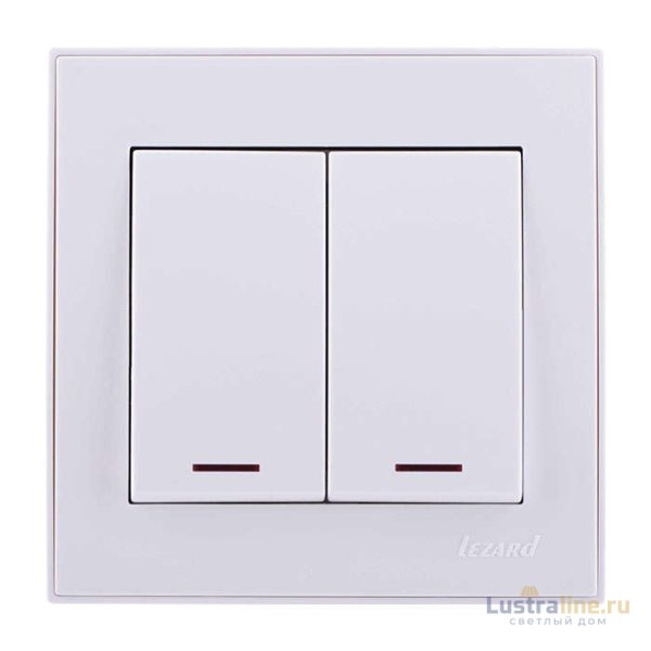 Выключатель двойной с подсветкой Lezard Rain 703-0202-112