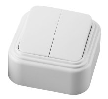 Выключатель Stekker PSW06-22-20 двухклавишный открытой установки 32744