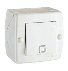 Выключатель одноклавишный Mono Electric Octans IP20 10А 250В белый 104-010101-100