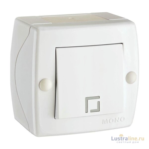 Выключатель одноклавишный Mono Electric Octans IP20 10А 250В белый 104-010101-100