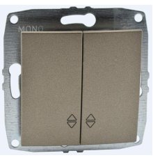Выключатель двухклавишный проходной Mono Electric Despina-Larissa 10А 250В бронза 500-002323-111