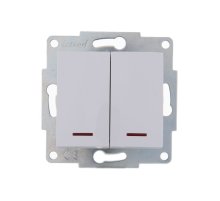 Выключатель двойной с подсветкой Lezard Karina 707-0288-112
