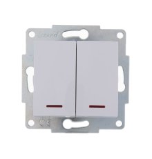 Выключатель двойной с подсветкой Lezard Karina 707-0288-112