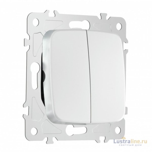 Выключатель двухклавишный проходной Arte Milano 205.32-2.silver