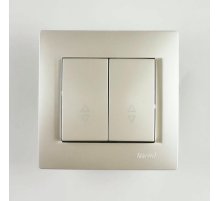 Выключатель проходной двойной Lezard Karina 707-3088-106