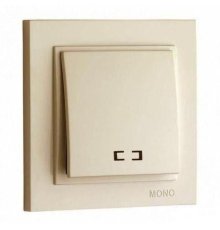 Выключатель одноклавишный с подсветкой Mono Electric Despina 10А 250В крем 102-170025-101