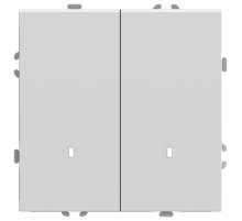 Выключатель двухклавишный c индикатором Stekker RSW10-5102-01 Эмили 49864