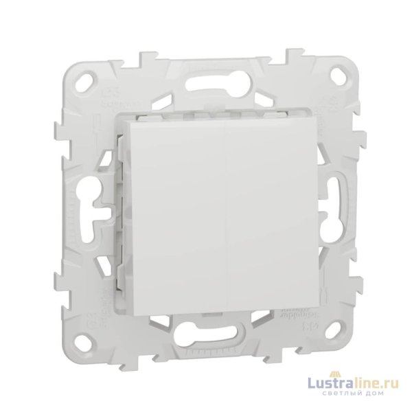 Переключатель двухклавишный Schneider Electric Unica New NU521318