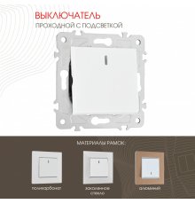 Выключатель одноклавишный проходной Arte Milano 203.33-1.white