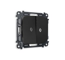 Комплект механизма 2-кл проходного выключателя с подсветкой Ambrella Volt Omega MO804035