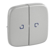 Лицевая панель Legrand Valena Allure выключателя двухклавишного с подсветкой алюминий 755227
