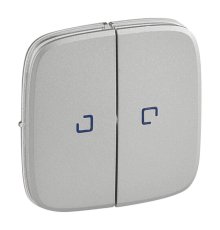 Лицевая панель Legrand Valena Allure выключателя двухклавишного с подсветкой алюминий 755227