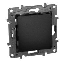 Выключатель кнопочный одноклавишный Legrand Etika 6A 250V антрацит 672614