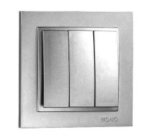Выключатель трехклавишный Mono Electric Despina 10А 250В серебро 102-212122-114 Выключатель трехклавишный Mono Electric Despina 10А 250В серебро 102-212122-114